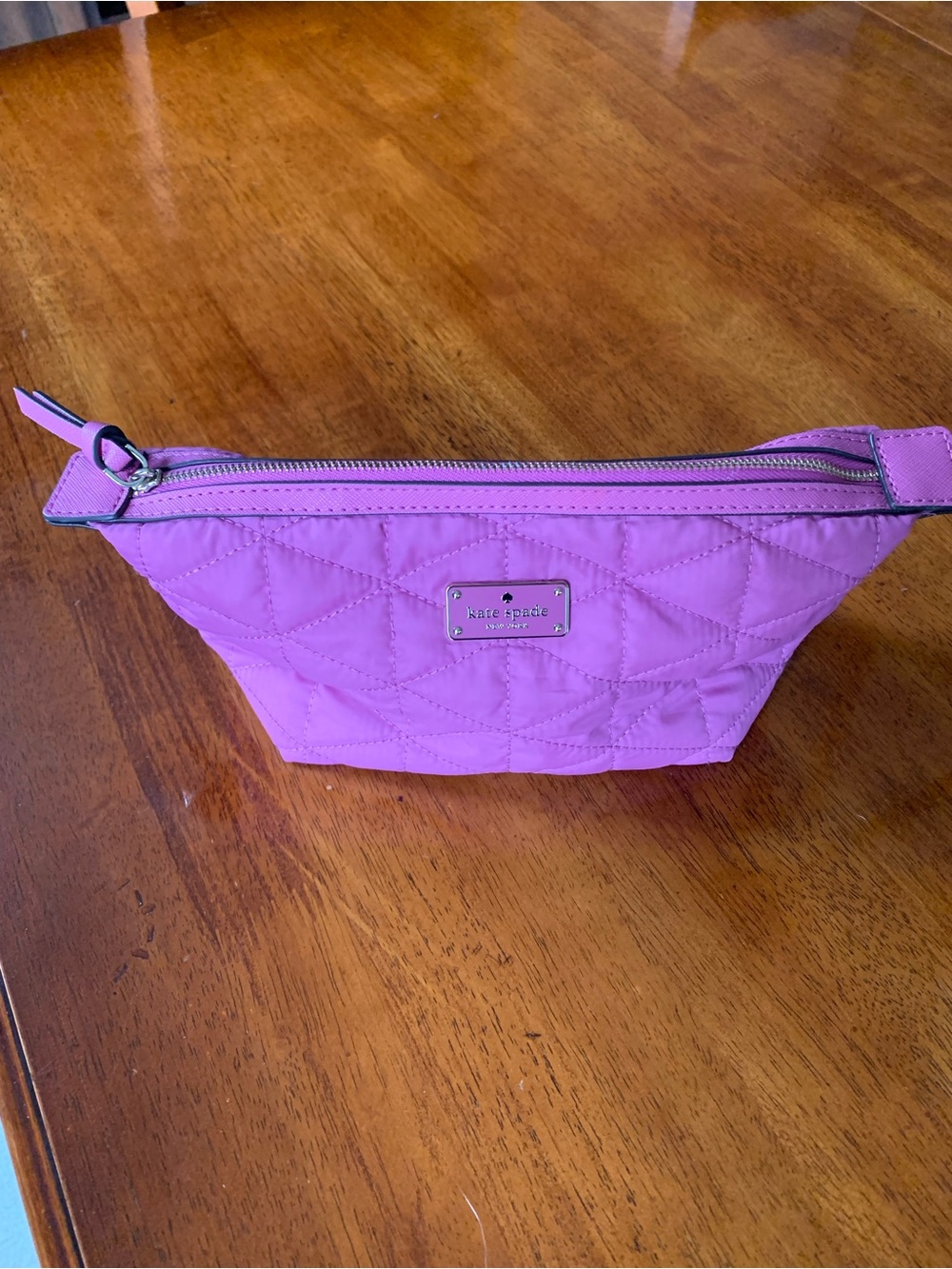 kate spade pink quilted cosmetic pouch
